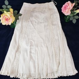 Together Women White Casual Skirt 14  Cotton  lace